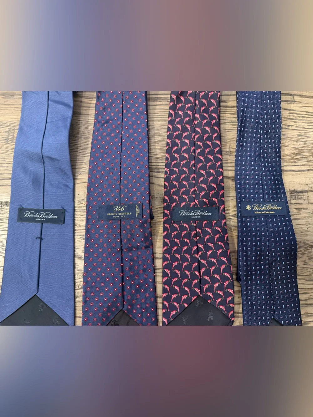 Brooks Brothers Navy and Red Patterned Men's Tie Set